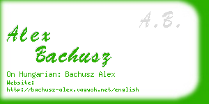 alex bachusz business card